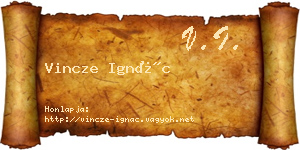 Vincze Ignác névjegykártya