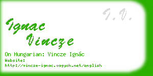 ignac vincze business card